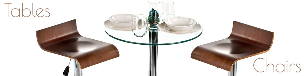 Contemporary tables and pub chairs for trade show seating