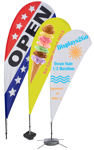 printed teardrop flags