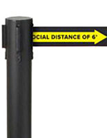 Safety stanchions with bright coloration