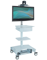 Hospital Computer Cart with White Finish