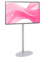 Digital signage stand display with satin finished aluminum base