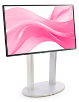 Digital signage TV screen with sleek aluminum base