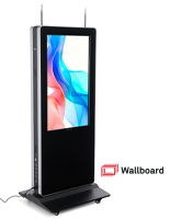 Double-sided digital vertical touchscreen kiosk with HD screens