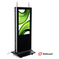 Double-sided digital vertical touchscreen kiosk with two screens