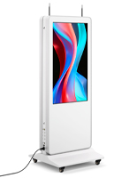 Double-sided digital vertical touchscreen kiosk with 30,000hr panel life