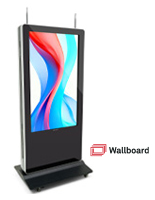 Double-sided digital vertical touchscreen kiosk for indoor use only