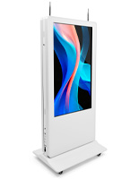 Double-sided digital vertical touchscreen kiosk with 30,000hr panel life