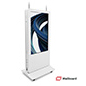 Double-sided digital vertical touchscreen kiosk with two displays