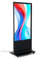 Advertising  multimedia kiosk with built-in speakers