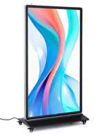 Digital display advertising floor stand with 75 inch screen size