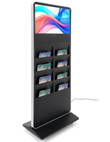 Digital brochure kiosk with 8 tiered pockets
