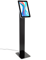 Touchscreen pedestal stand with media player