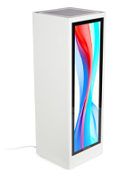 Pedestal display with digital sign with overall height of 42 inches