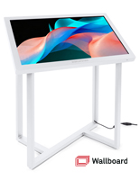 interactive touch screen kiosk with two speakers
