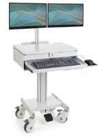 Dual Monitor Medical Cart for Doctor's Offices