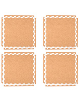 Interlocking cork floor tiles with puzzle design