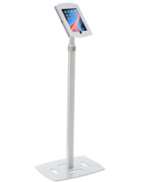 Silver Finish Height Adjustable iPad Donation Kiosk