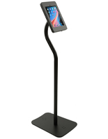 Tablet Pedestal Stand has an Adjustable Tilting and Rotating Bracket