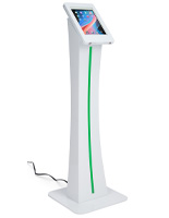 Edge-lit iPad kiosk with rubberized base