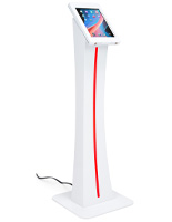 Edge-lit iPad kiosk with overall weigh of 28.6 pounds