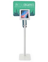 Interactive iPad station with custom graphics is orientation adjustable