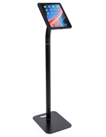 Adjustable iPad pro 12.9" floor stand with black enclosure