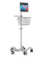 Medical mobile iPad cart with two year limited warranty