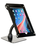Black acrylic gooseneck tablet mount holder for iPad