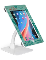 White UV printed custom secure flexible iPad 12.9 stand
