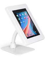 White steel anti-theft multi-mount iPad tablet stand