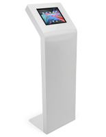 White iPad floor stand kiosk for iPad Pro 12.9" and Surface Pro 3 or 4