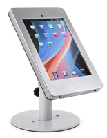 Countertop locking iPad Pro tablet holder with silver finish