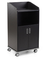 Modern Floor Lectern on Wheels with cabinets