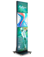 Digital advertising display with mixed multimedia combining LED digital signage and static signage