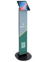 Magnetic tablet kiosk stand is available in two colors 