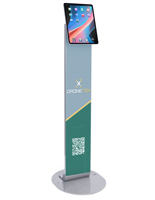 Magnetic tablet kiosk stand with steel base