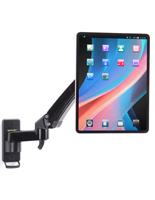 Articulating arm tablet mount with built-in lever