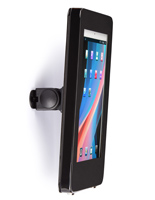 Black locking wall mount iPad enclosure supports iPad 10.2 7th and 8th generation