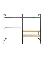 Double Pipe Outrigger Wall Display with 2 Shelves
