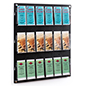 3-tiered 29.0 inch x 35.0 inch adjustable wall mounted literature holder  
