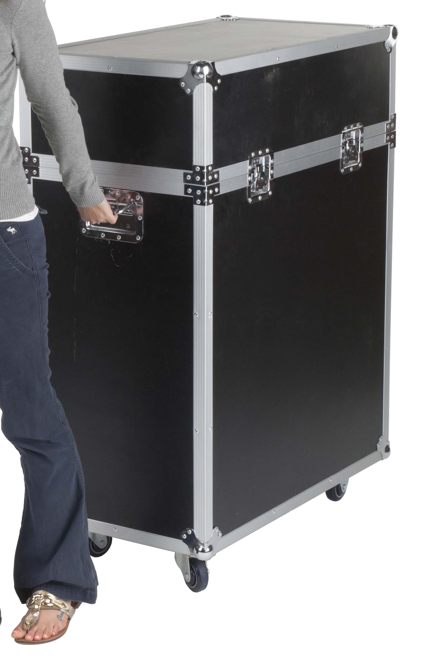 trade show display case for cards | Exhibit Booth Cabinet with Rolling Container Premium Tabletop Display Case Trade Show Accessory Case with