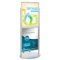 Silver Dual 22 x 28 Mobile Poster Display, Rolling Base