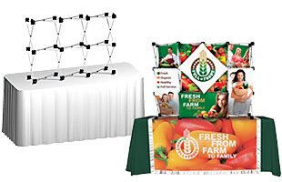 Multi-panel tabletop pop-up displays