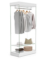 Retail glass wardrobe with open face