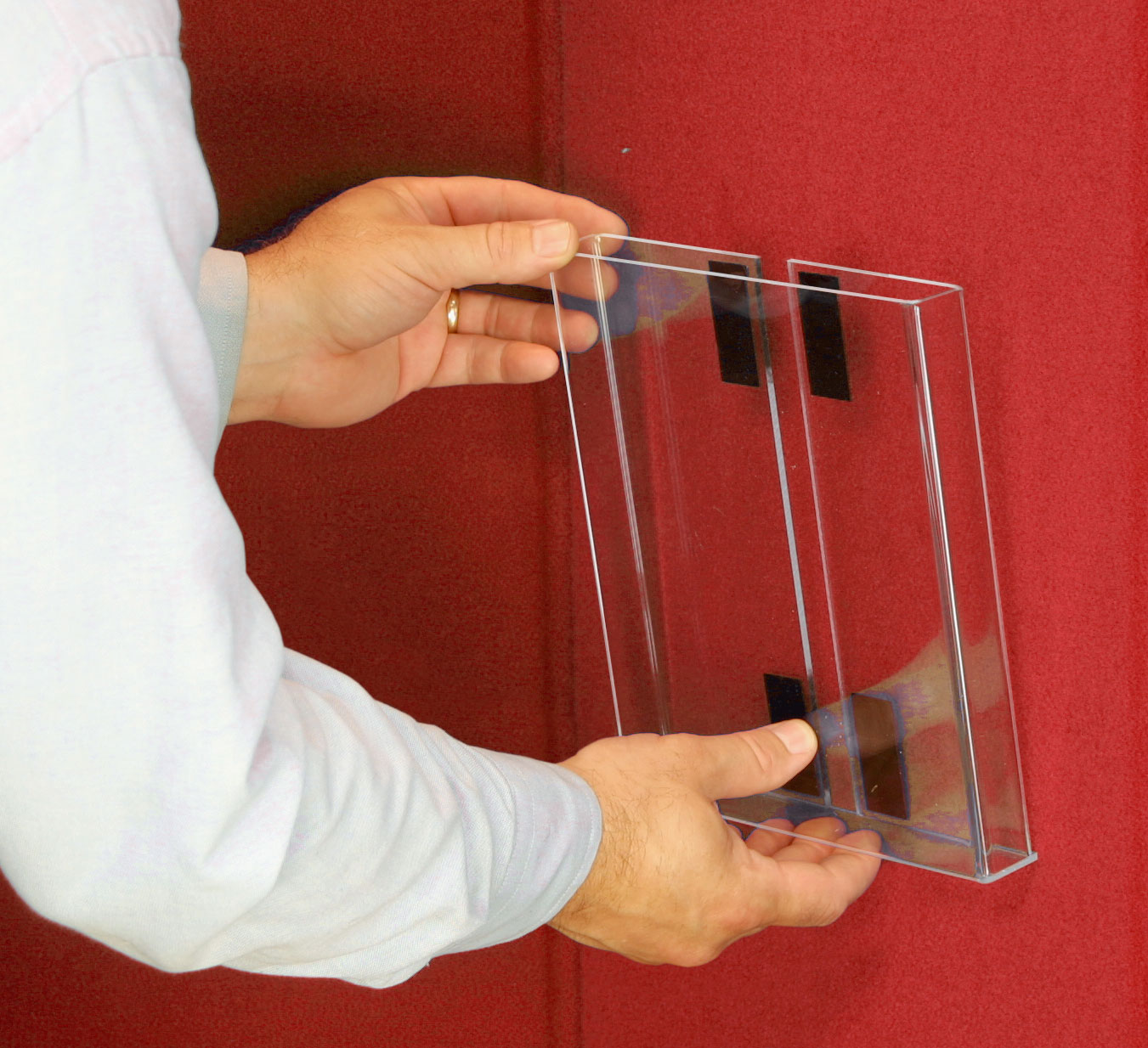 Table Display Two Fold Trade Show Folding Panel Display | 2-Sided Blue / Red | Displays2Go