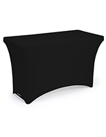 Black stretch table cloth with open back style