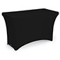 Black stretch table cloth with overall length of 4 feet
