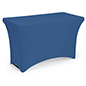 Navy blue stretch table cloth with machine washable design