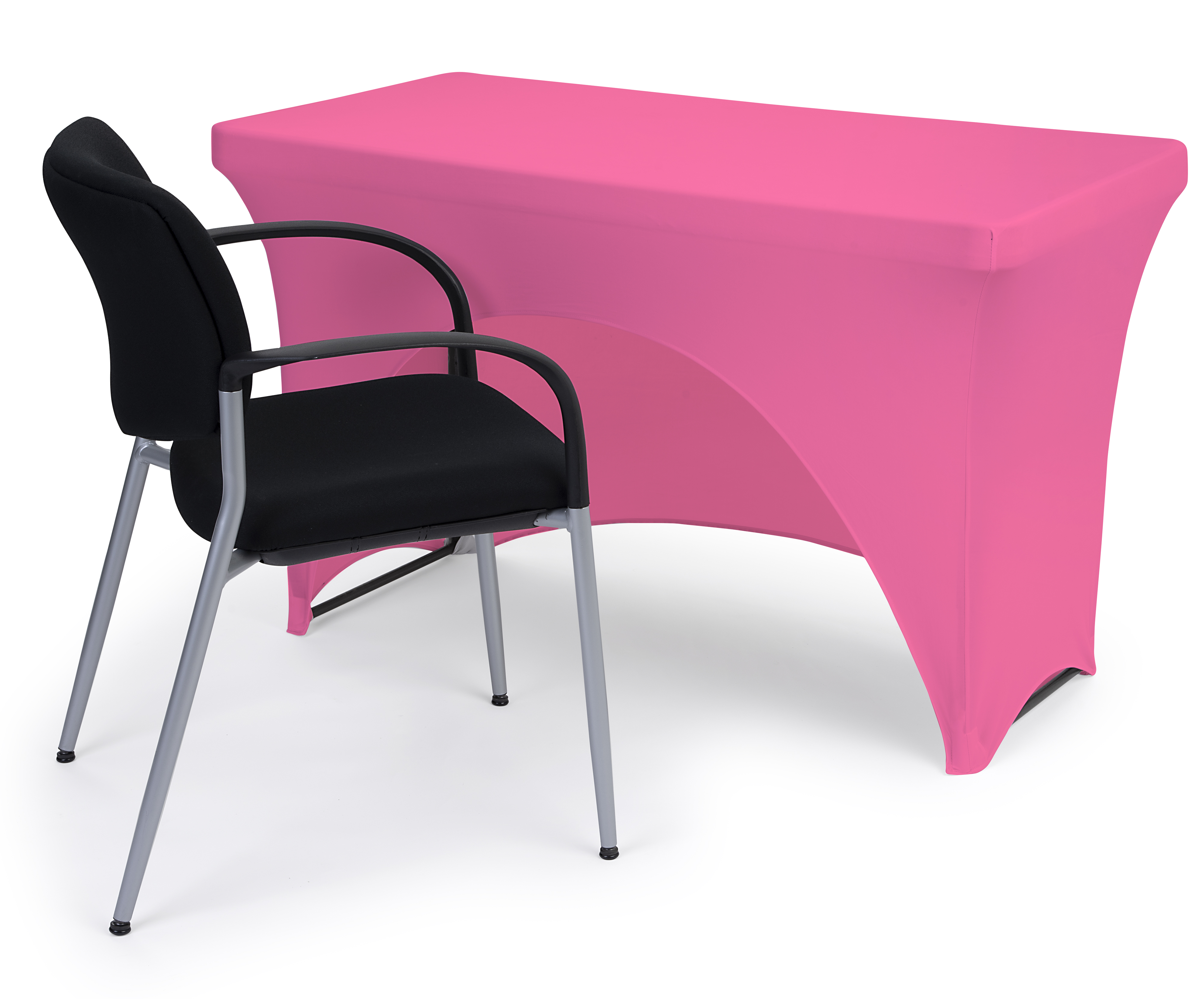 4', 6' or 8' Spandex Table Cloth, Stretch Fit Design w/ Open Back - Solid Color - Image 3