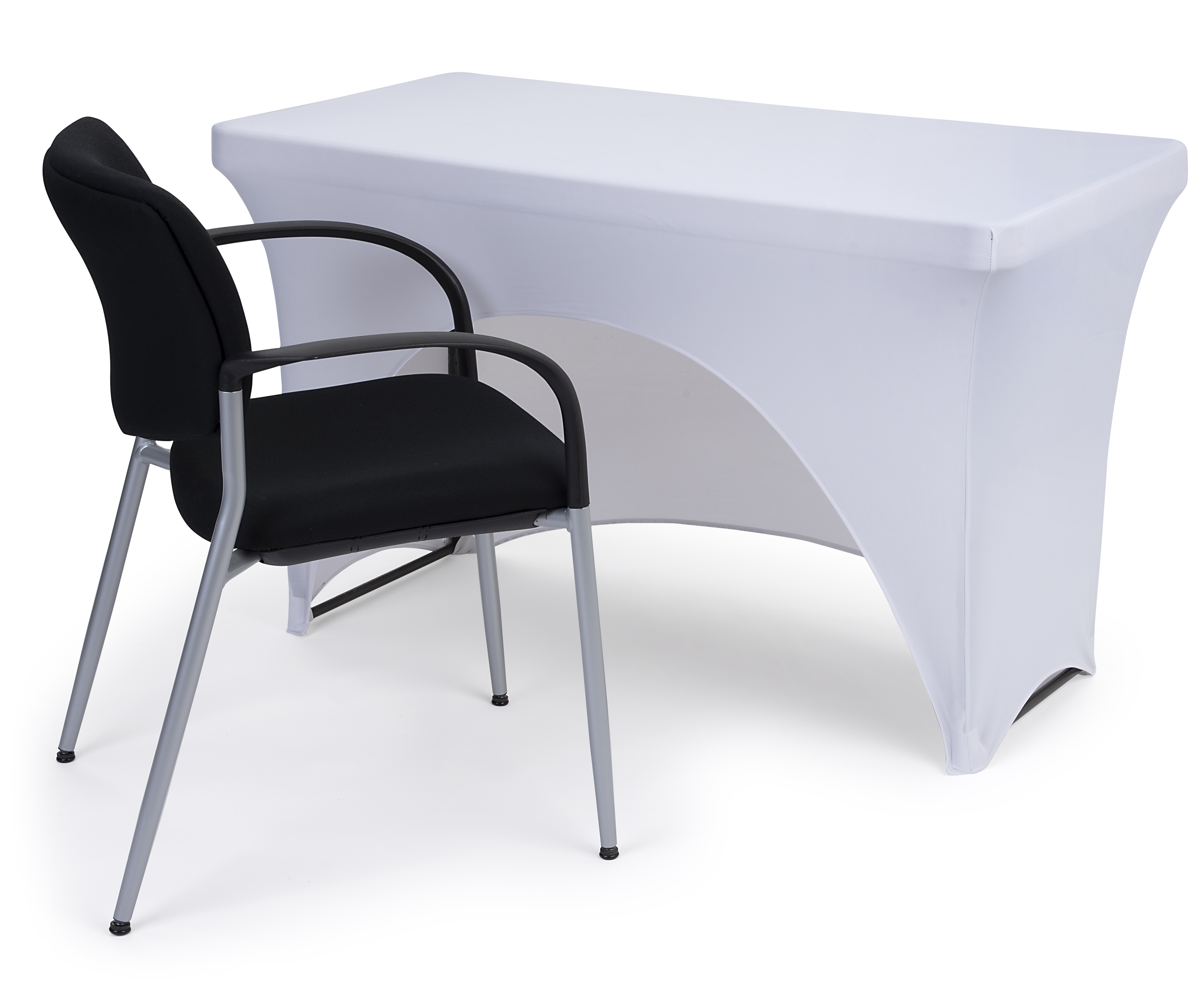 4', 6' or 8' Spandex Table Cloth, Stretch Fit Design w/ Open Back - Solid Color - Image 3